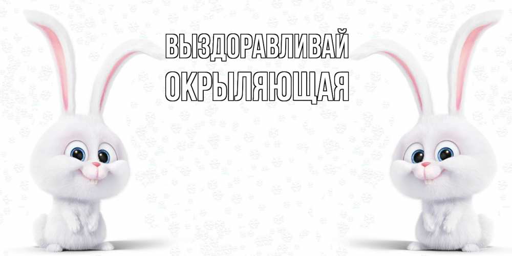 Открытка на каждый день с именем, окрыляющая Выздоравливай не болей с зайцем Прикольная открытка с пожеланием онлайн скачать бесплатно 