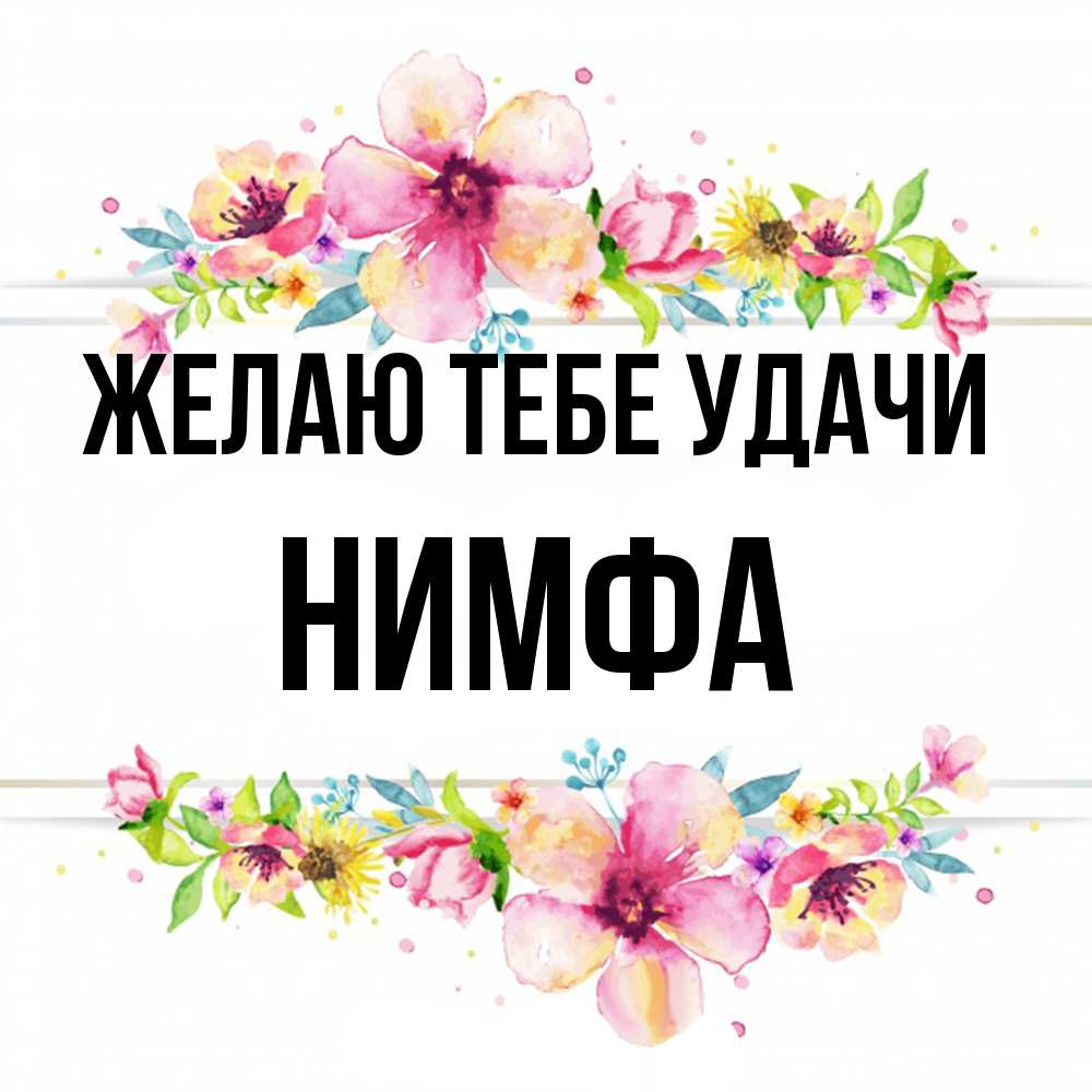 Открытка на каждый день с именем, Нимфа Желаю тебе удачи пусть повезет 1 Прикольная открытка с пожеланием онлайн скачать бесплатно 