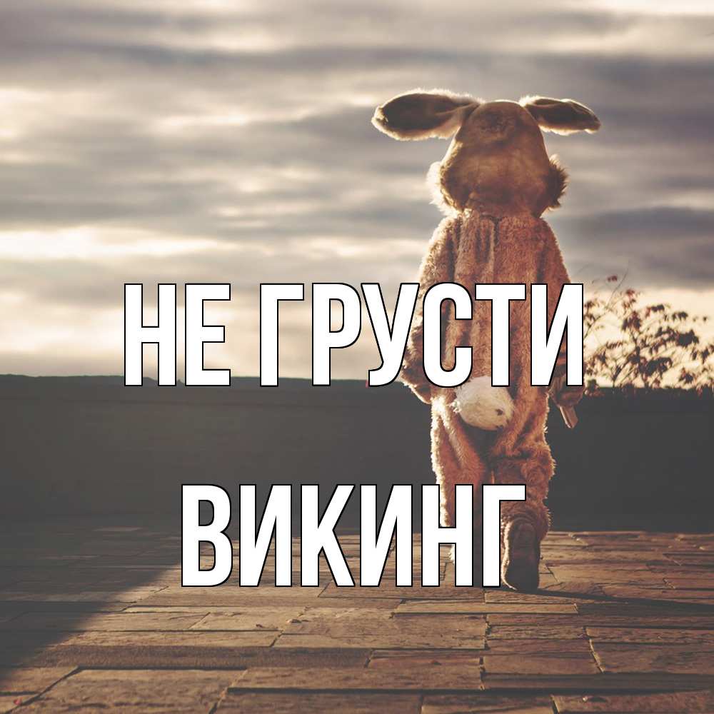 Открытка на каждый день с именем, Викинг Не грусти со спины Прикольная открытка с пожеланием онлайн скачать бесплатно 