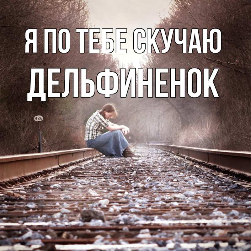 Картинка Я по тебе скучаю, дельфиненок