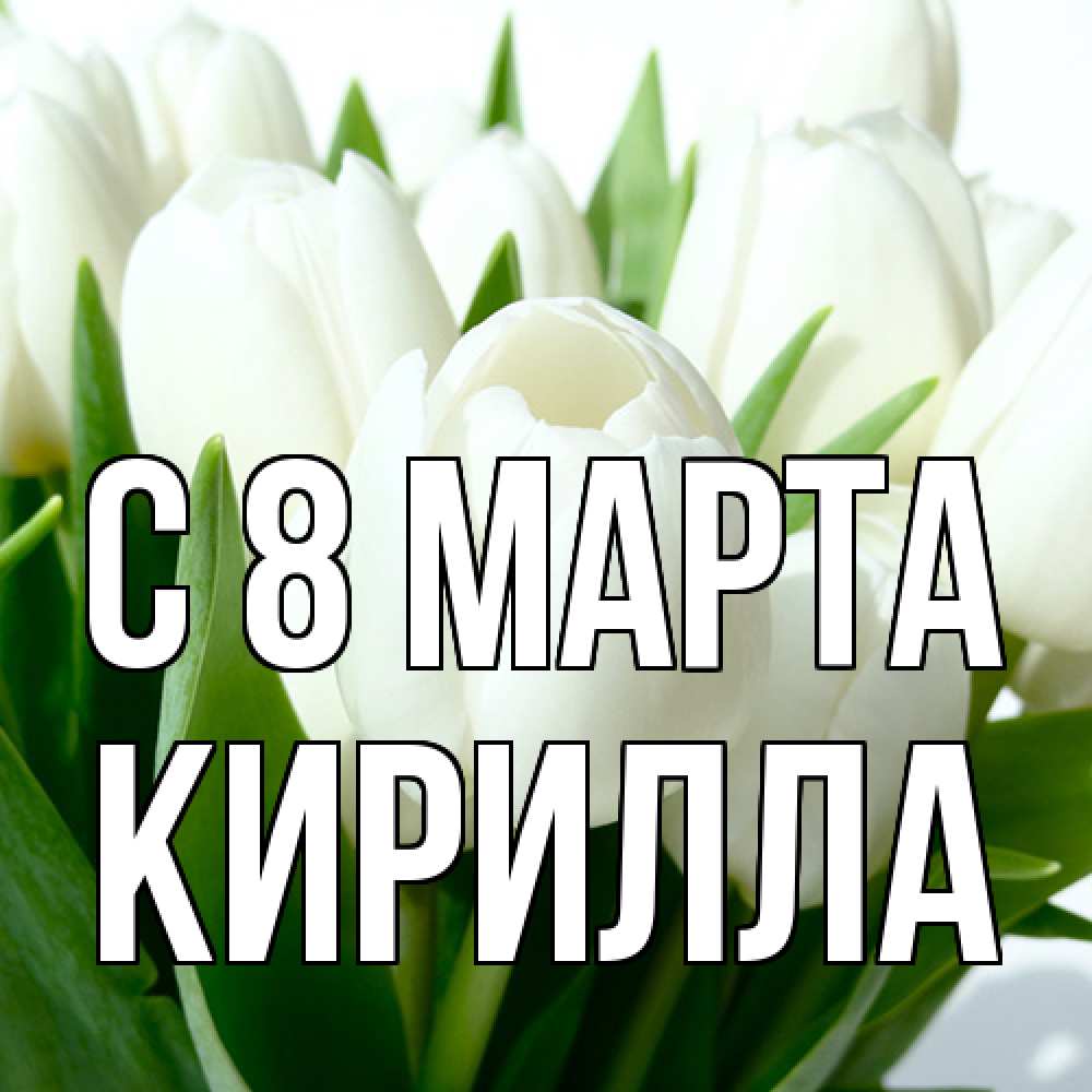 Открытка на каждый день с именем, Кирилла C 8 МАРТА цветы Прикольная открытка с пожеланием онлайн скачать бесплатно 