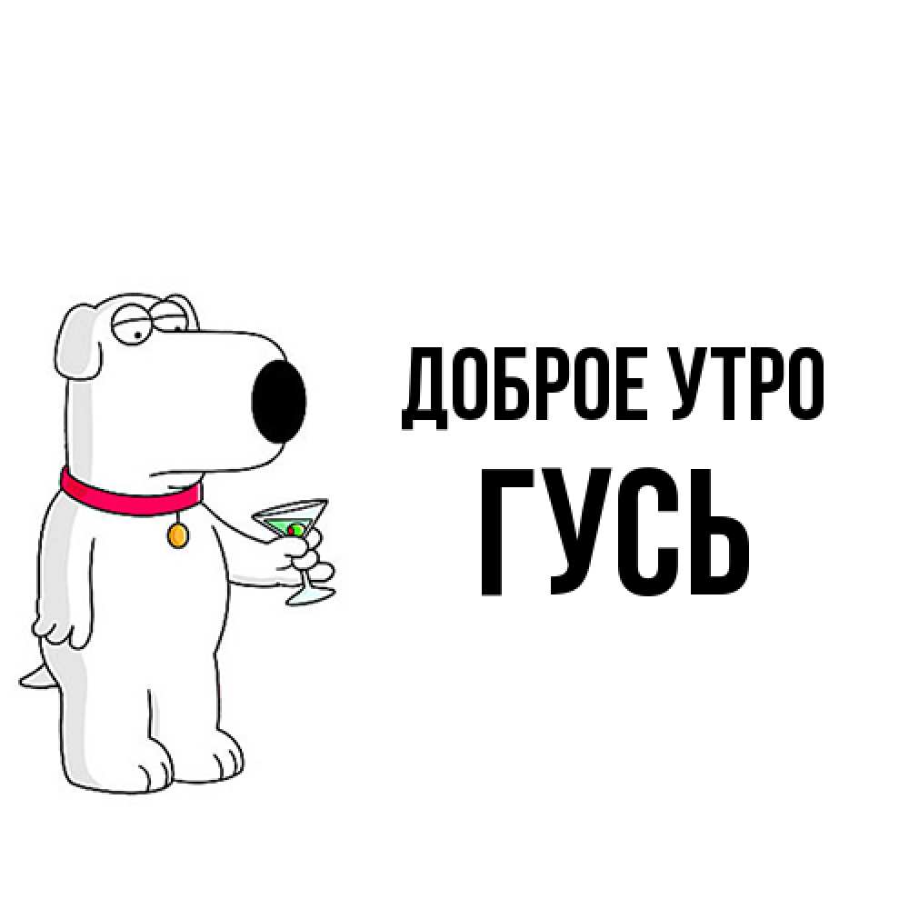 Открытка на каждый день с именем, Гусь Доброе утро герои мультфильмов белый пес Прикольная открытка с пожеланием онлайн скачать бесплатно 