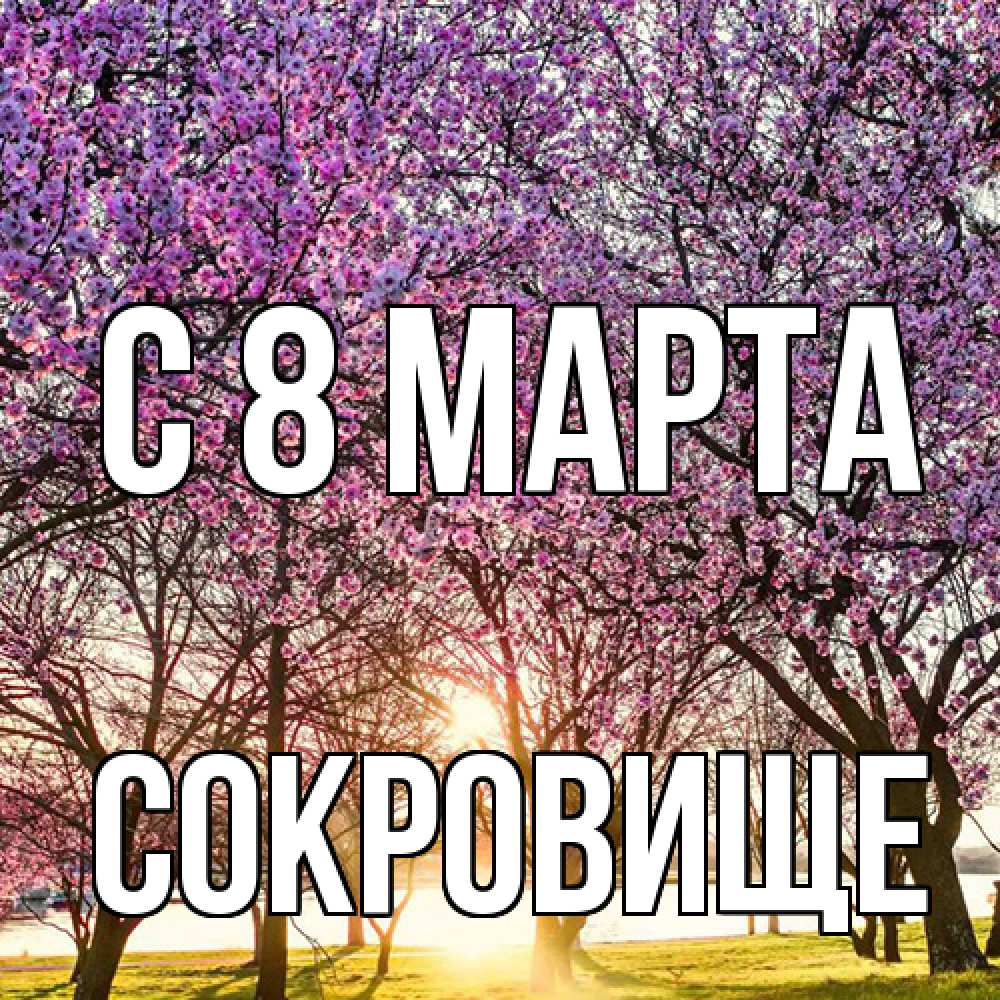 Открытка на каждый день с именем, Сокровище C 8 МАРТА международный женский день Прикольная открытка с пожеланием онлайн скачать бесплатно 