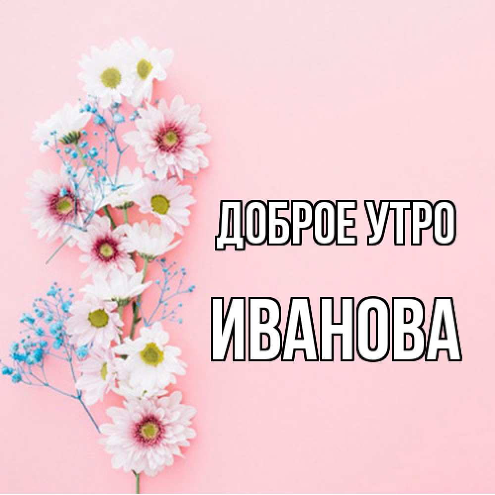 Открытка на каждый день с именем, Иванова Доброе утро цветы с подписью Прикольная открытка с пожеланием онлайн скачать бесплатно 