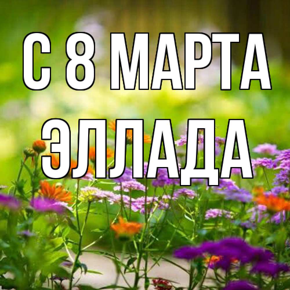 Открытка на каждый день с именем, Эллада C 8 МАРТА цветы Прикольная открытка с пожеланием онлайн скачать бесплатно 