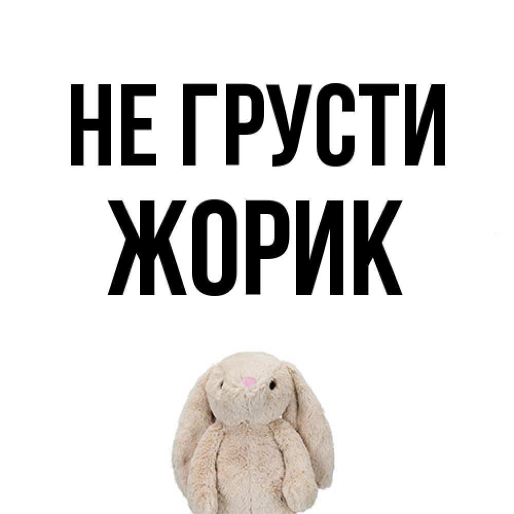 Открытка на каждый день с именем, жорик Не грусти детская игрушка зайчика Прикольная открытка с пожеланием онлайн скачать бесплатно 