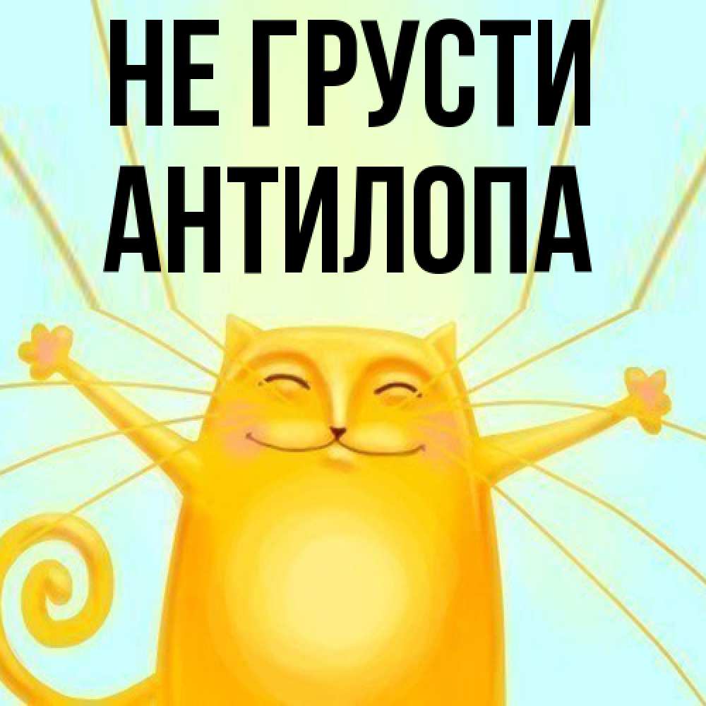 Открытка на каждый день с именем, антилопа Не грусти обнимашки усатые Прикольная открытка с пожеланием онлайн скачать бесплатно 
