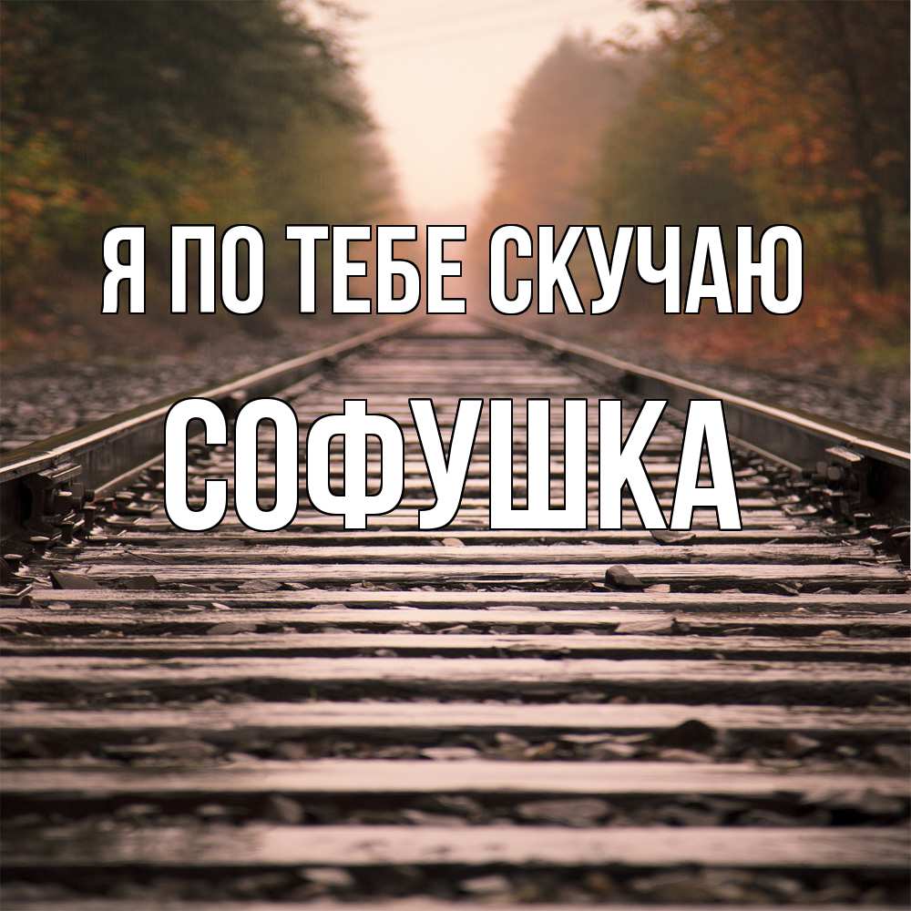 Открытка на каждый день с именем, Софушка Я по тебе скучаю приезжай Прикольная открытка с пожеланием онлайн скачать бесплатно 