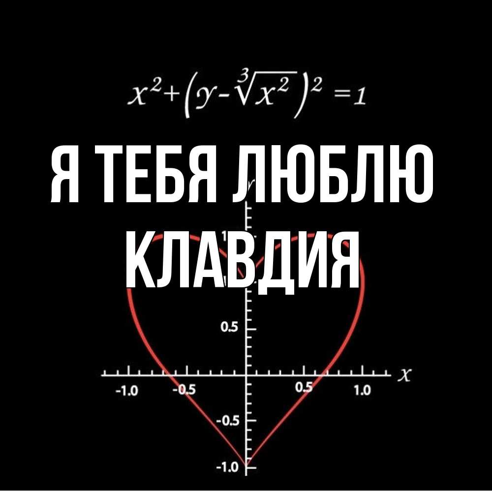 Открытка на каждый день с именем, Клавдия Я тебя люблю сердечная формула Прикольная открытка с пожеланием онлайн скачать бесплатно 
