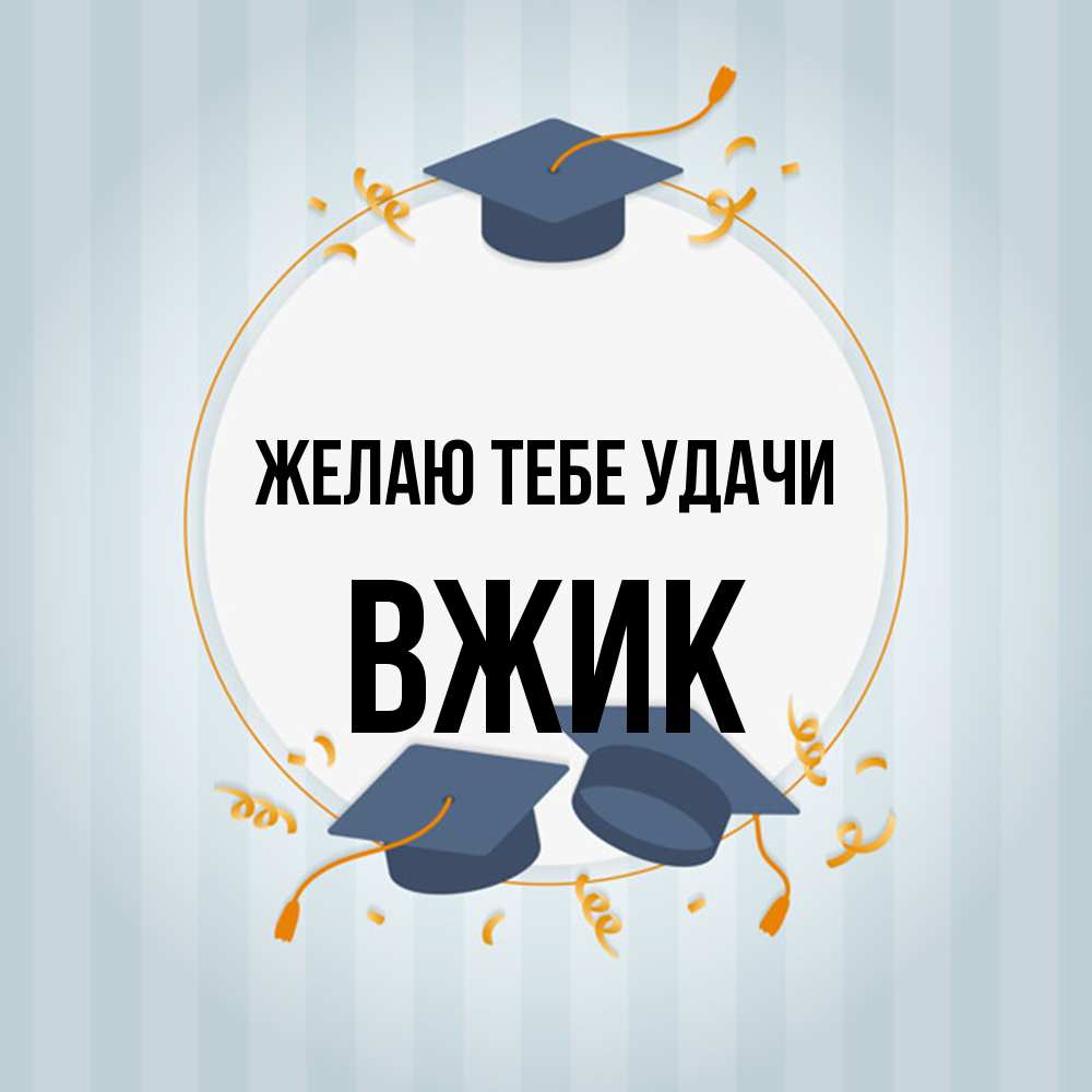 Открытка на каждый день с именем, Вжик Желаю тебе удачи для студентов Прикольная открытка с пожеланием онлайн скачать бесплатно 