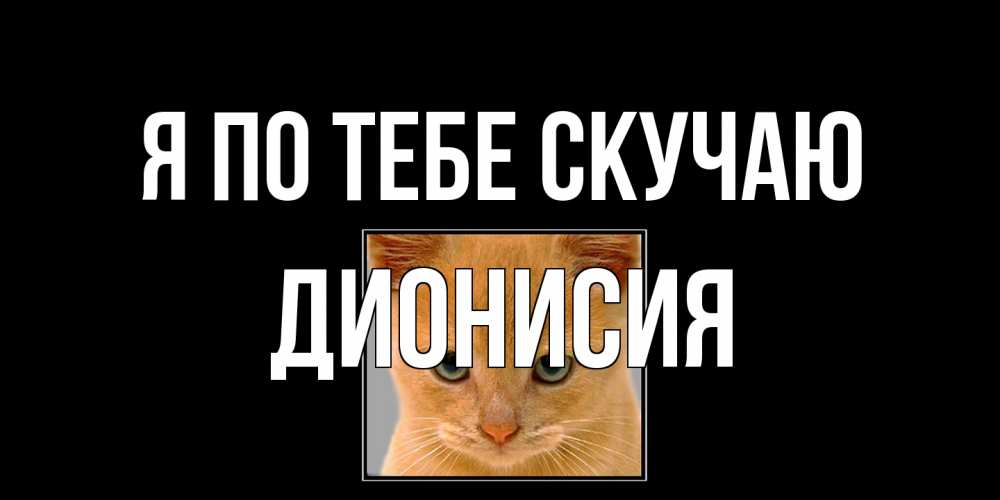 Открытка на каждый день с именем, Дионисия Я по тебе скучаю открытки рыжий котенок скучает по тебе Прикольная открытка с пожеланием онлайн скачать бесплатно 