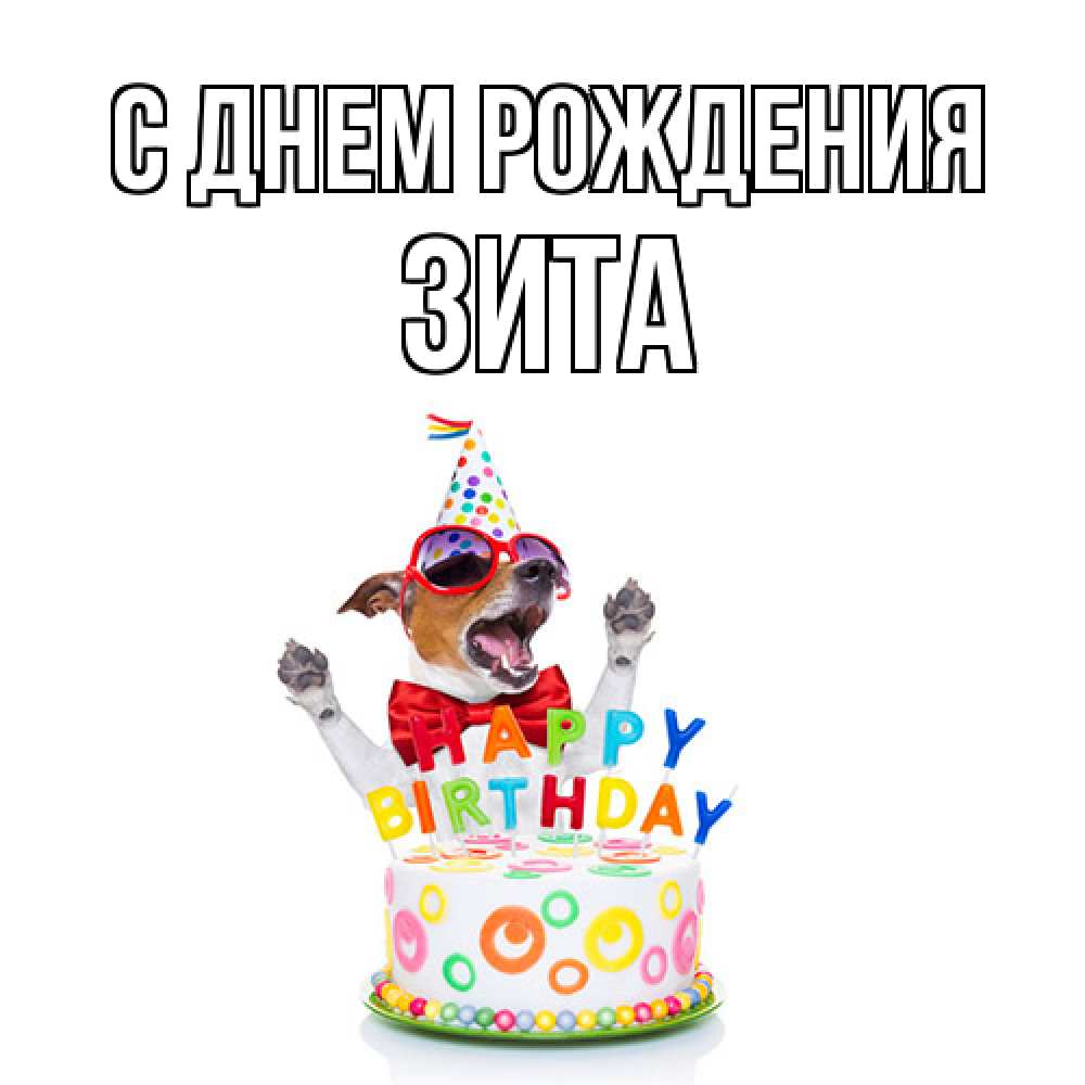 Открытка на каждый день с именем, Зита С днем рождения тортик Прикольная открытка с пожеланием онлайн скачать бесплатно 