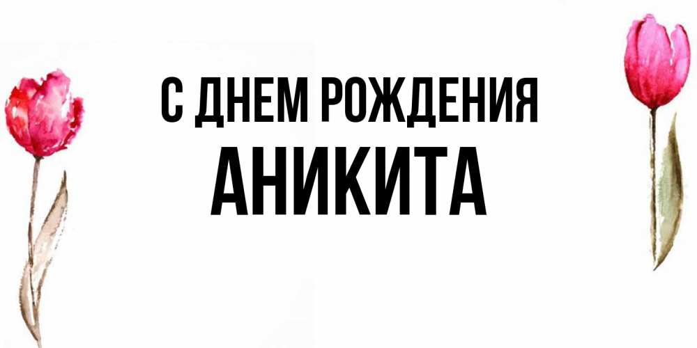 Открытка на каждый день с именем, Аникита С днем рождения открытки акварелью с цветами Прикольная открытка с пожеланием онлайн скачать бесплатно 