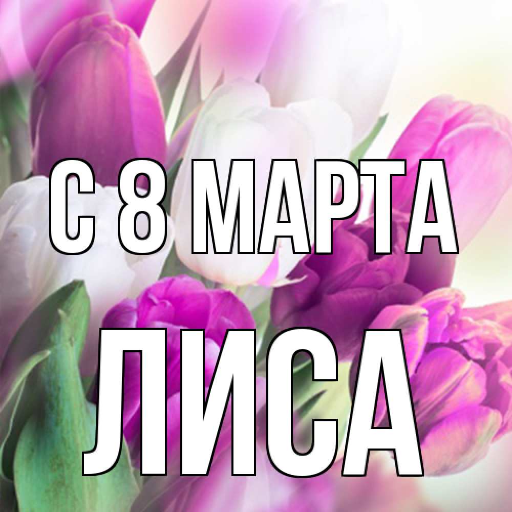 Открытка на каждый день с именем, лиса C 8 МАРТА весна 1 Прикольная открытка с пожеланием онлайн скачать бесплатно 