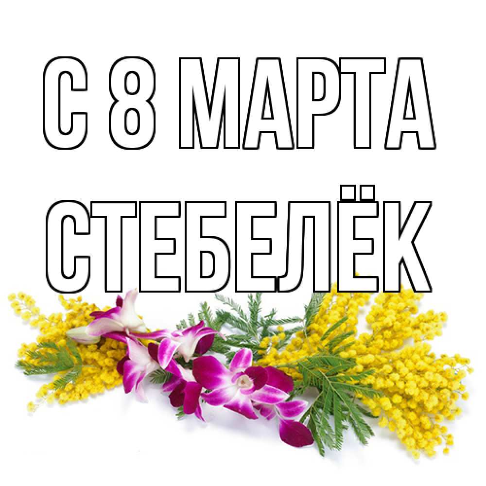 Открытка на каждый день с именем, Стебелёк C 8 МАРТА открытка на международный женский день с цветами  1 Прикольная открытка с пожеланием онлайн скачать бесплатно 