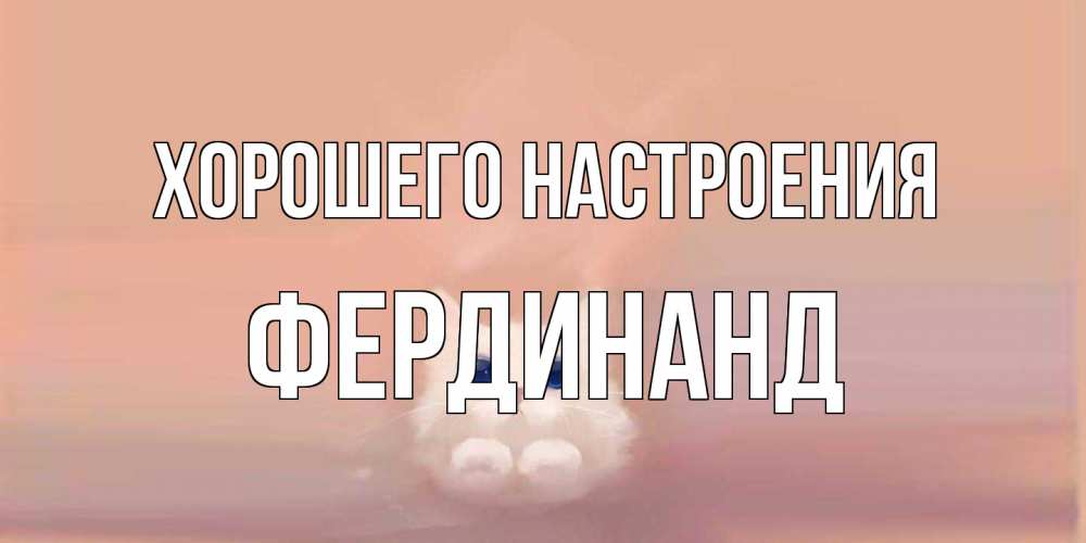 Открытка на каждый день с именем, Фердинанд Хорошего настроения кошка Прикольная открытка с пожеланием онлайн скачать бесплатно 
