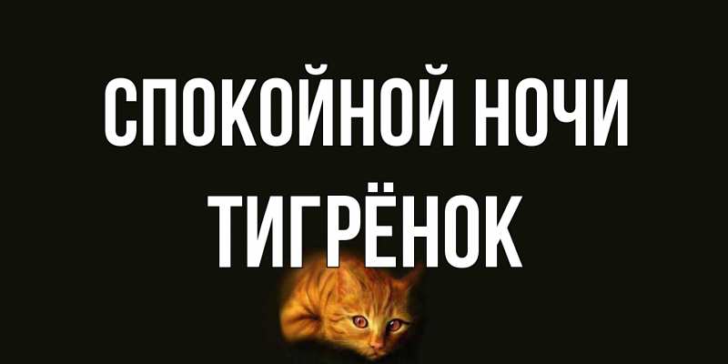 Картинка Спокойной ночи, Тигрёнок