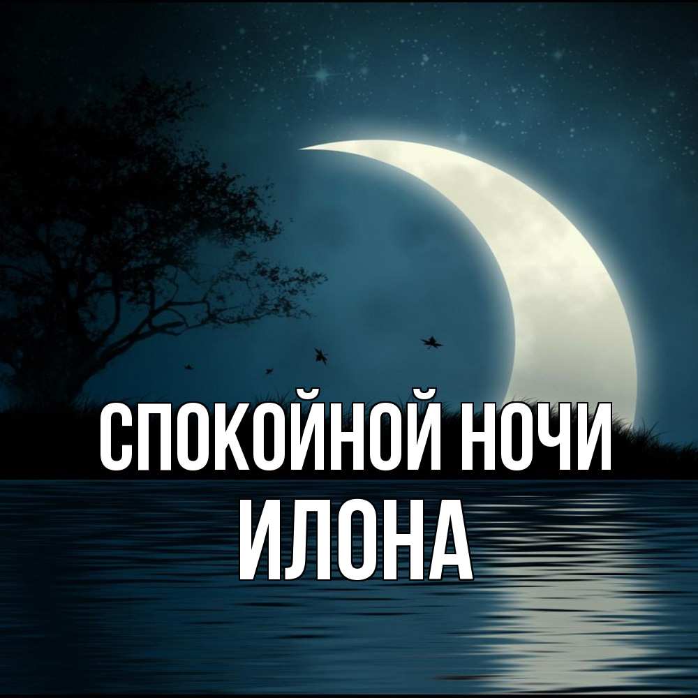 Открытка на каждый день с именем, Илона Спокойной ночи вода Прикольная открытка с пожеланием онлайн скачать бесплатно 