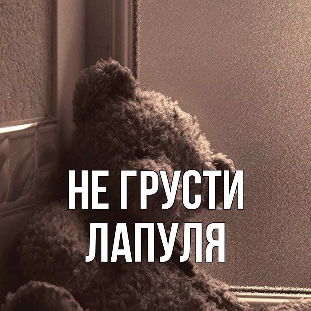 Открытка на каждый день с именем, Лапуля Не грусти стекол рефленое Прикольная открытка с пожеланием онлайн скачать бесплатно 