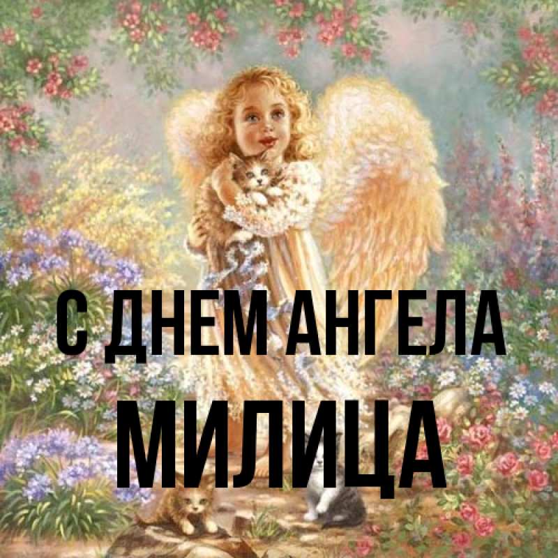 Открытка с именем, Милица, С днем ангела