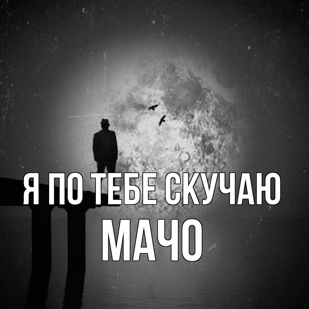 Открытка на каждый день с именем, Мачо Я по тебе скучаю мост 1 Прикольная открытка с пожеланием онлайн скачать бесплатно 