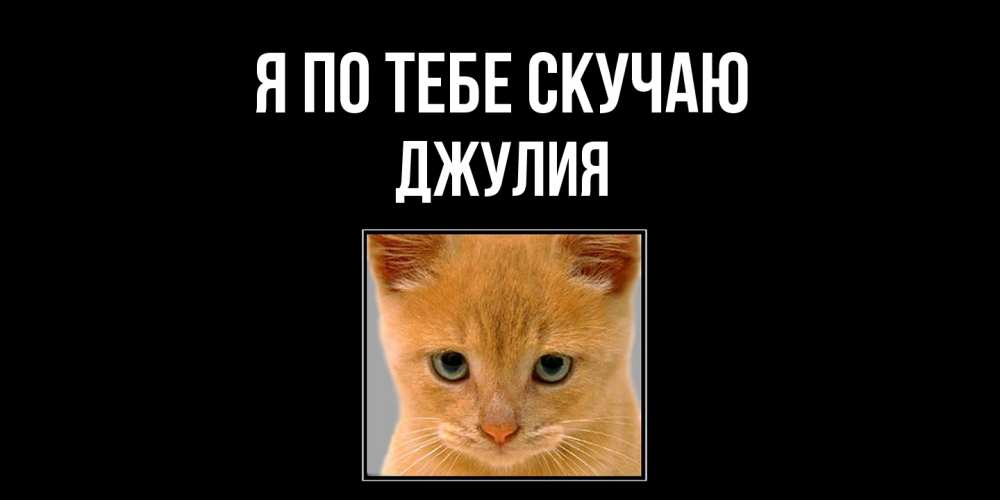 Открытка на каждый день с именем, Джулия Я по тебе скучаю открытки рыжий котенок скучает по тебе Прикольная открытка с пожеланием онлайн скачать бесплатно 