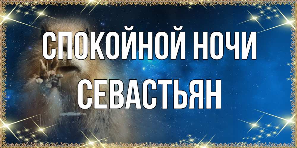 Открытка на каждый день с именем, Севастьян Спокойной ночи спокойной ночи сладких снов Прикольная открытка с пожеланием онлайн скачать бесплатно 