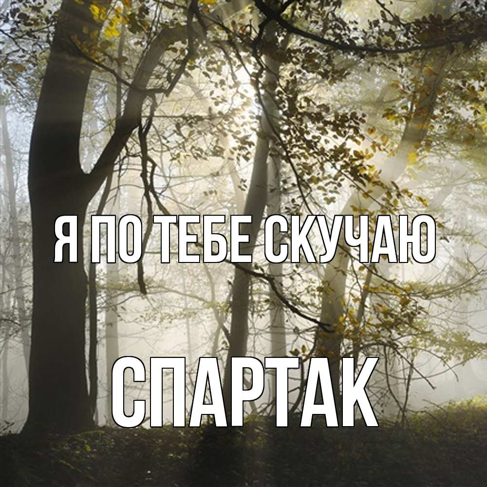 Открытка на каждый день с именем, Спартак Я по тебе скучаю грустно Прикольная открытка с пожеланием онлайн скачать бесплатно 