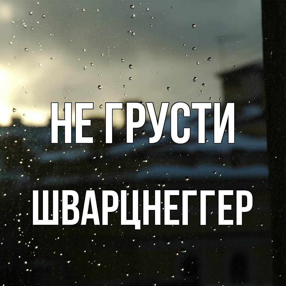 Открытка на каждый день с именем, Шварцнеггер Не грусти вид на крыши Прикольная открытка с пожеланием онлайн скачать бесплатно 