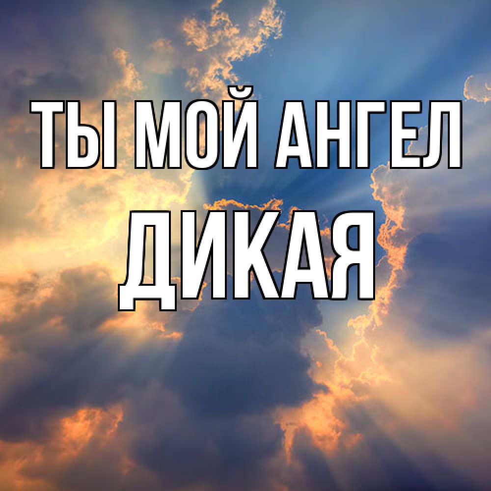 Открытка на каждый день с именем, дикая Ты мой ангел ангельский свет сквозь облака Прикольная открытка с пожеланием онлайн скачать бесплатно 