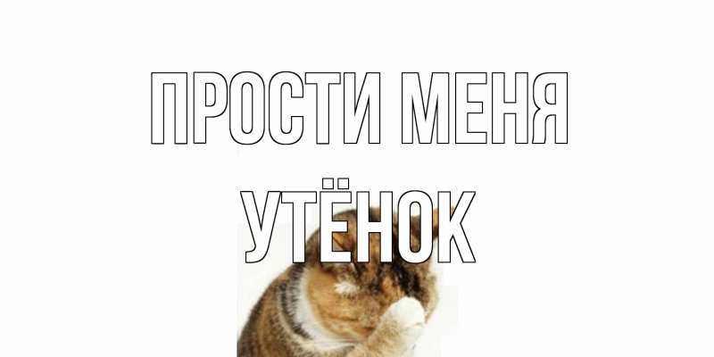 Открытка с именем, Утёнок, Прости меня