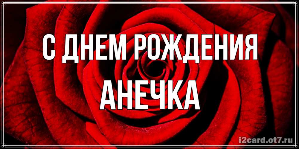 Открытка на каждый день с именем, Анечка С днем рождения алая роза Прикольная открытка с пожеланием онлайн скачать бесплатно 