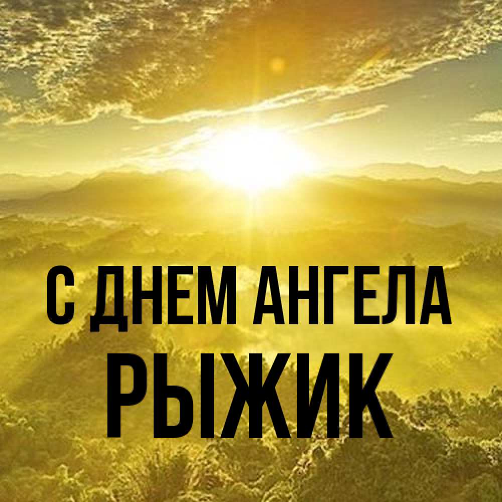 Открытка на каждый день с именем, рыжик С днем ангела леса и небо в желтом Прикольная открытка с пожеланием онлайн скачать бесплатно 