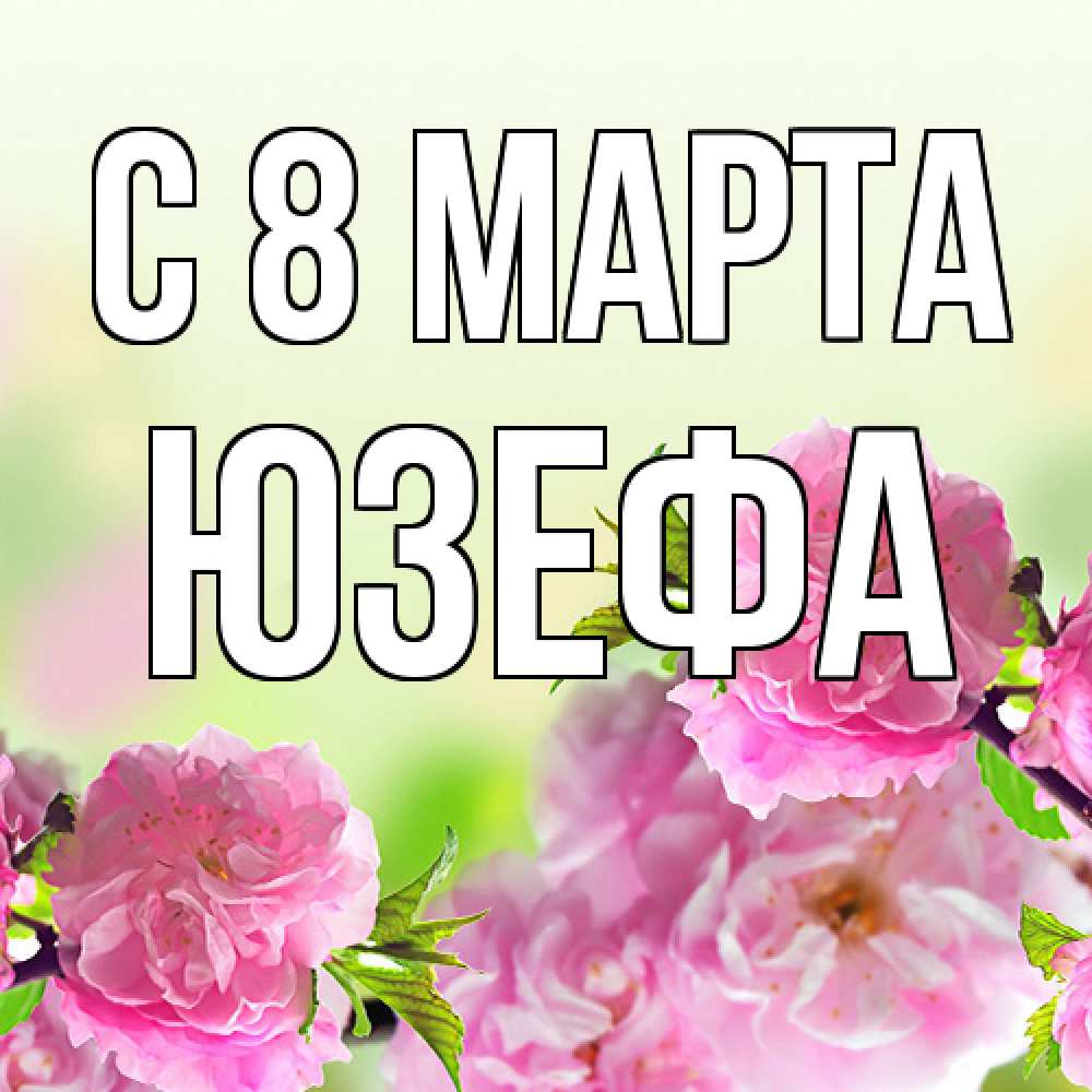 Открытка на каждый день с именем, Юзефа C 8 МАРТА цветы Прикольная открытка с пожеланием онлайн скачать бесплатно 
