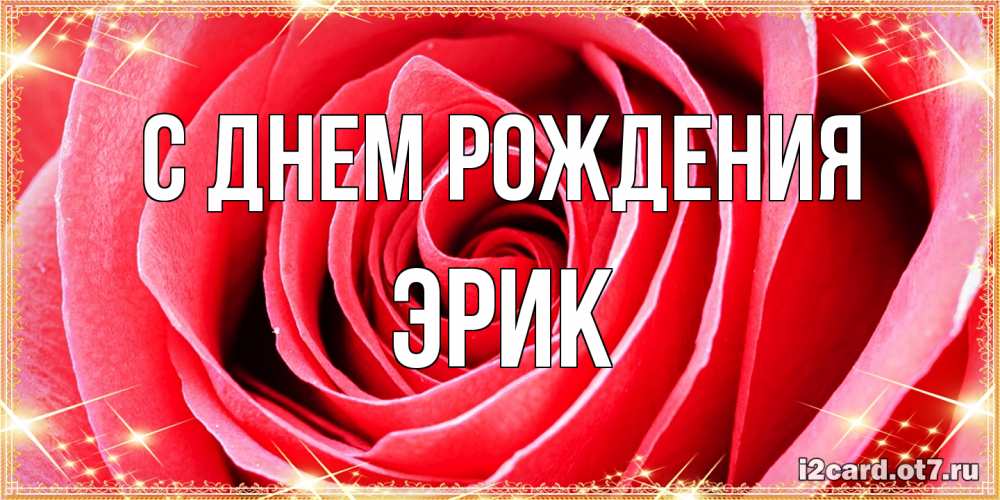 Открытка на каждый день с именем, Эрик С днем рождения розовая роза очень крупный бутон Прикольная открытка с пожеланием онлайн скачать бесплатно 