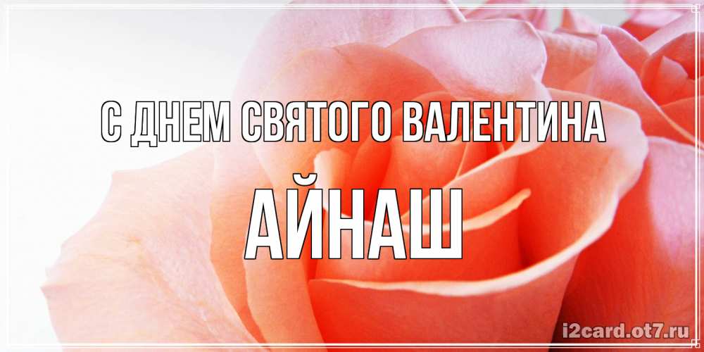 Открытка на каждый день с именем, Айнаш С днем Святого Валентина открытка на день Святого Валентина с розовой розой Прикольная открытка с пожеланием онлайн скачать бесплатно 