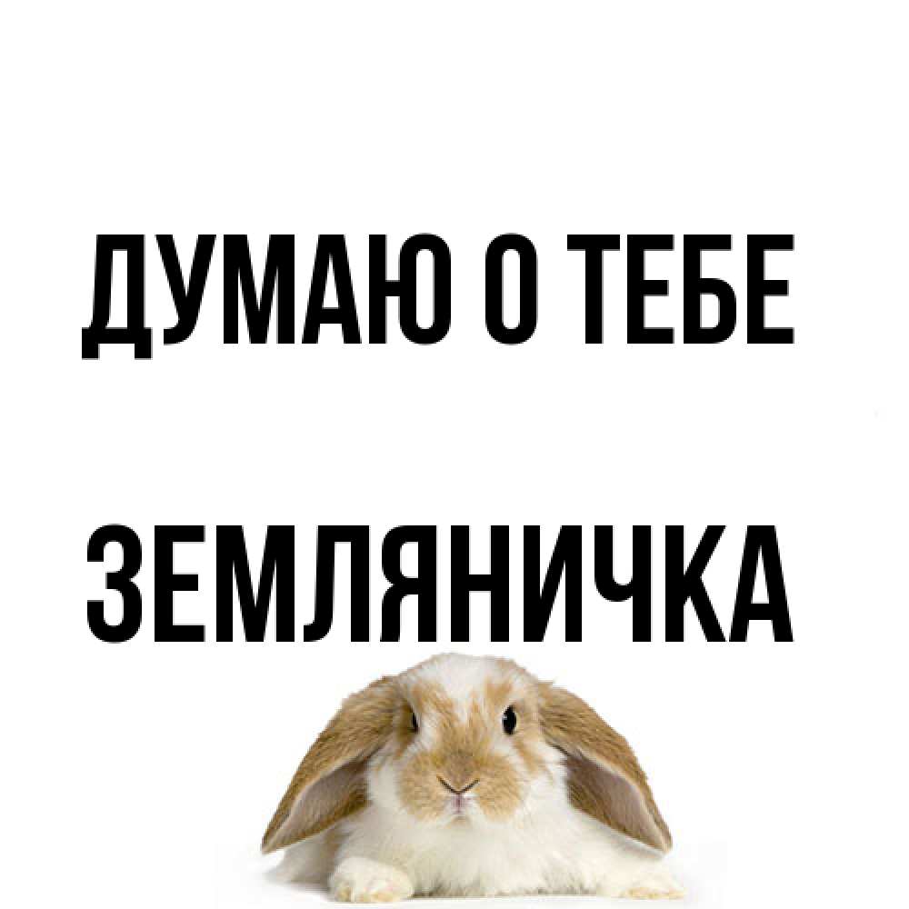 Открытка на каждый день с именем, Земляничка Думаю о тебе подписать своими руками онлайн Прикольная открытка с пожеланием онлайн скачать бесплатно 