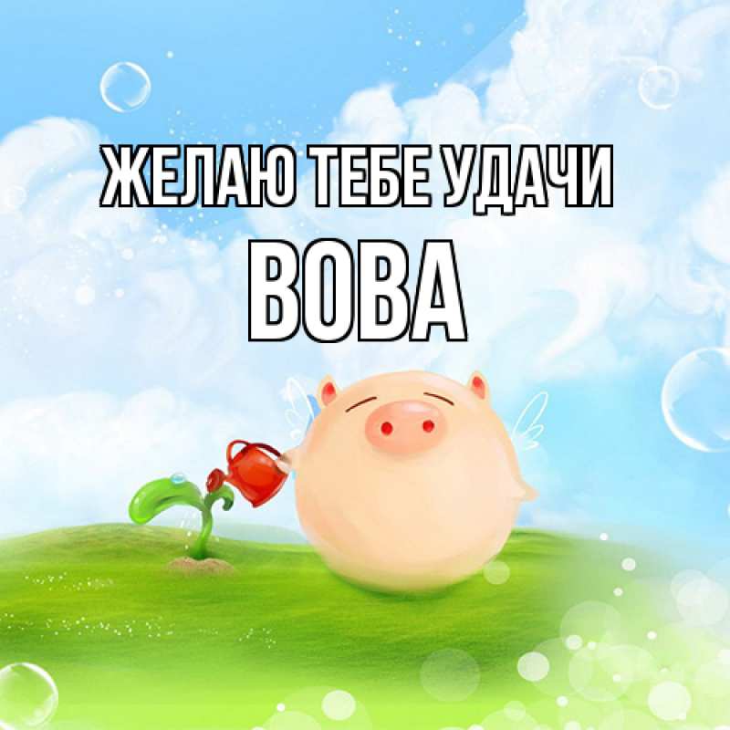 Открытка с именем, вова, Желаю тебе удачи