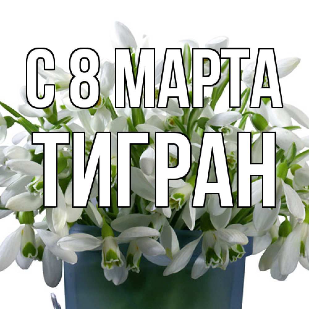 Открытка на каждый день с именем, Тигран C 8 МАРТА цветы к международному женскому дню Прикольная открытка с пожеланием онлайн скачать бесплатно 