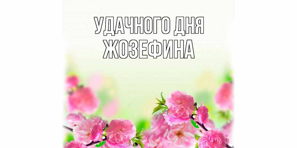 Открытка на каждый день с именем, Жозефина Удачного дня цветы Прикольная открытка с пожеланием онлайн скачать бесплатно 
