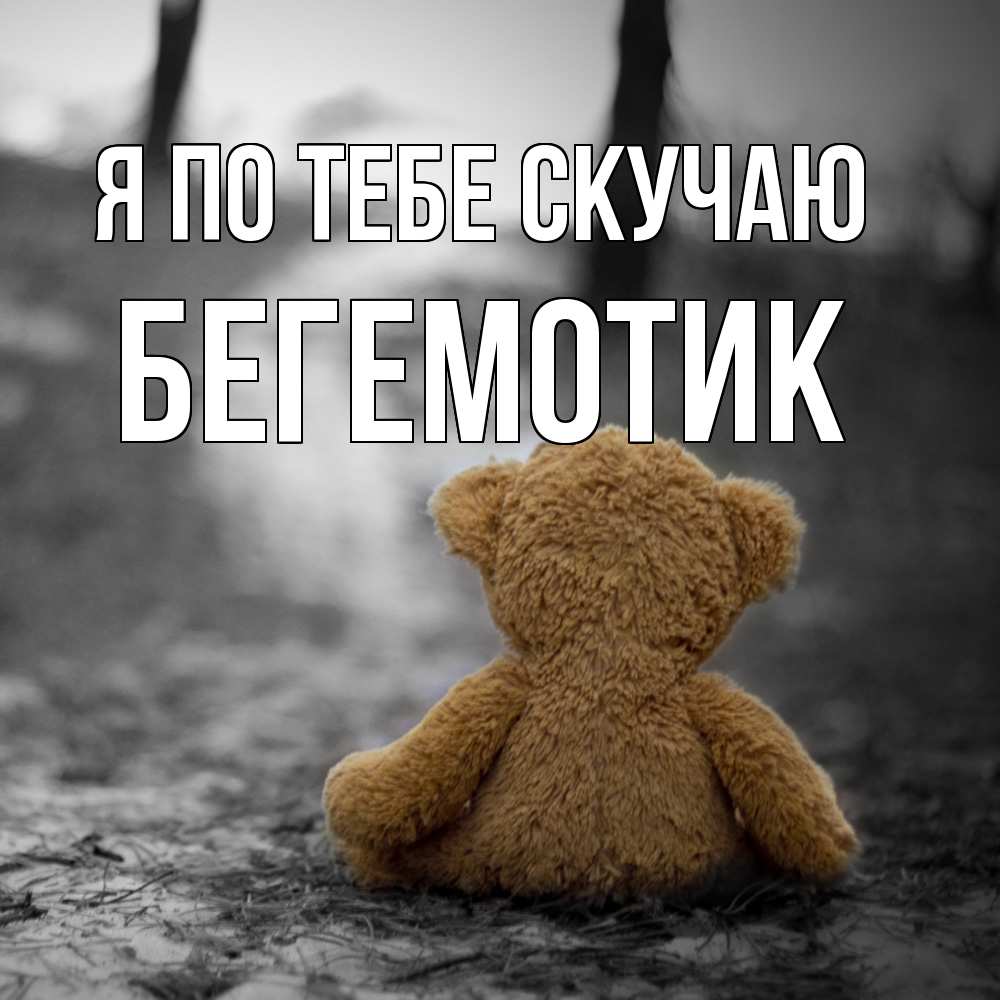 Открытка на каждый день с именем, Бегемотик Я по тебе скучаю красивые открытки Прикольная открытка с пожеланием онлайн скачать бесплатно 