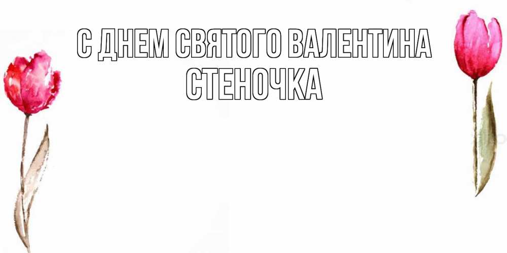 Открытка на каждый день с именем, Стеночка С днем Святого Валентина Открытки на день всех влюбленных с тюльпанами акварелью Прикольная открытка с пожеланием онлайн скачать бесплатно 