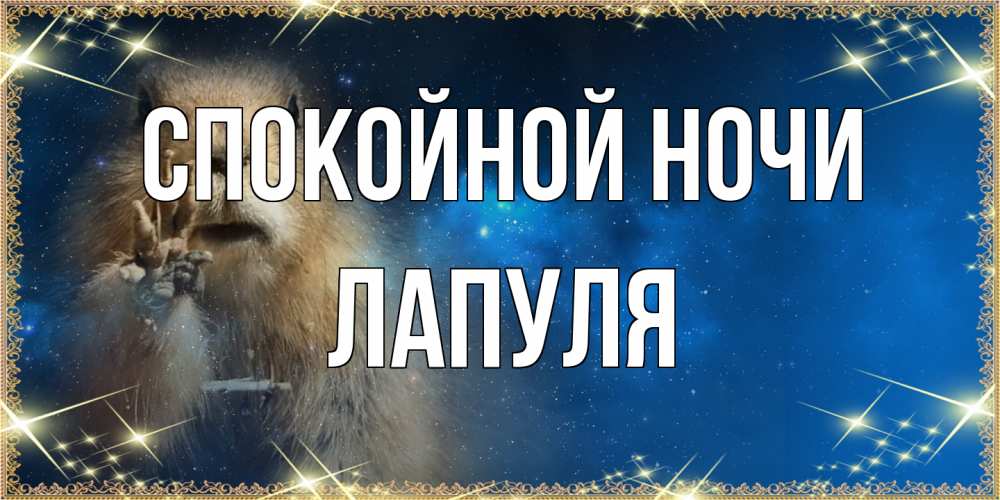 Открытка на каждый день с именем, Лапуля Спокойной ночи спокойной ночи сладких снов Прикольная открытка с пожеланием онлайн скачать бесплатно 
