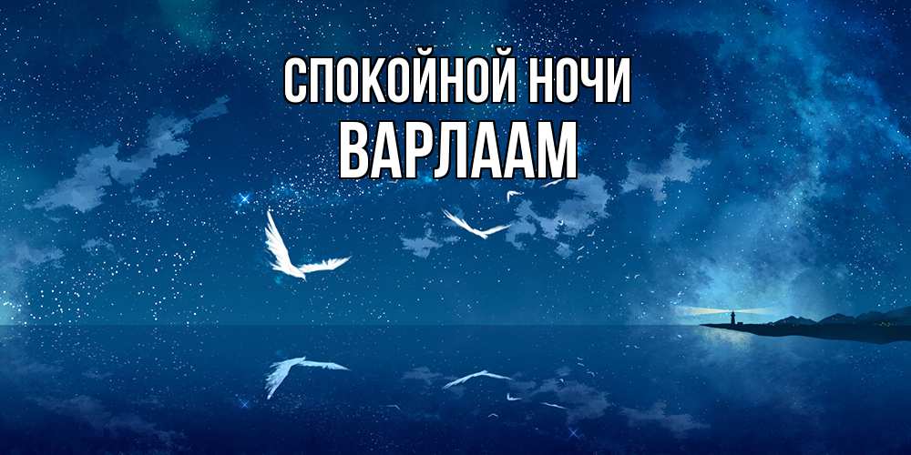 Открытка на каждый день с именем, Варлаам Спокойной ночи птицы летят на фоне ночного неба Прикольная открытка с пожеланием онлайн скачать бесплатно 