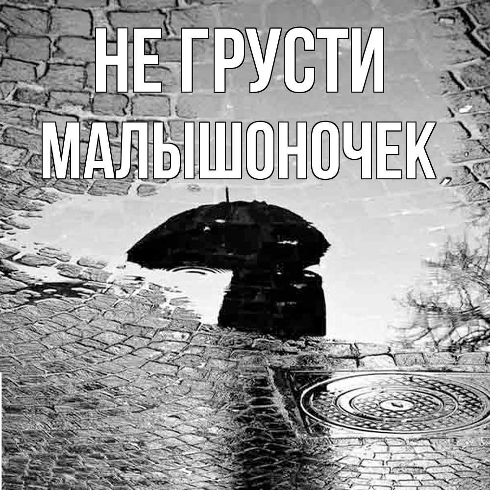 Открытка на каждый день с именем, Малышоночек Не грусти отражение в луже Прикольная открытка с пожеланием онлайн скачать бесплатно 