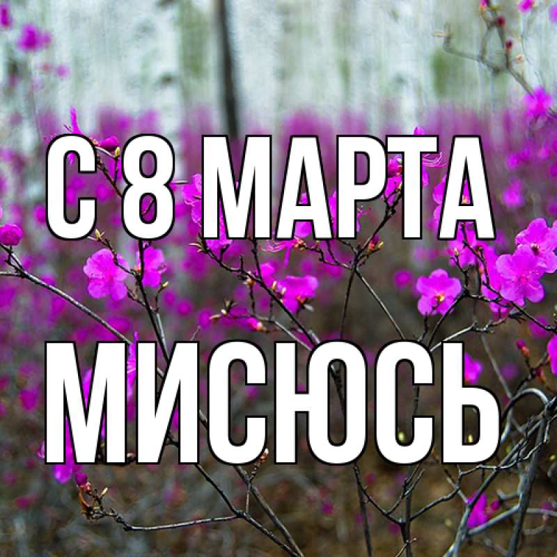 Открытка с именем, мисюсь, C 8 МАРТА