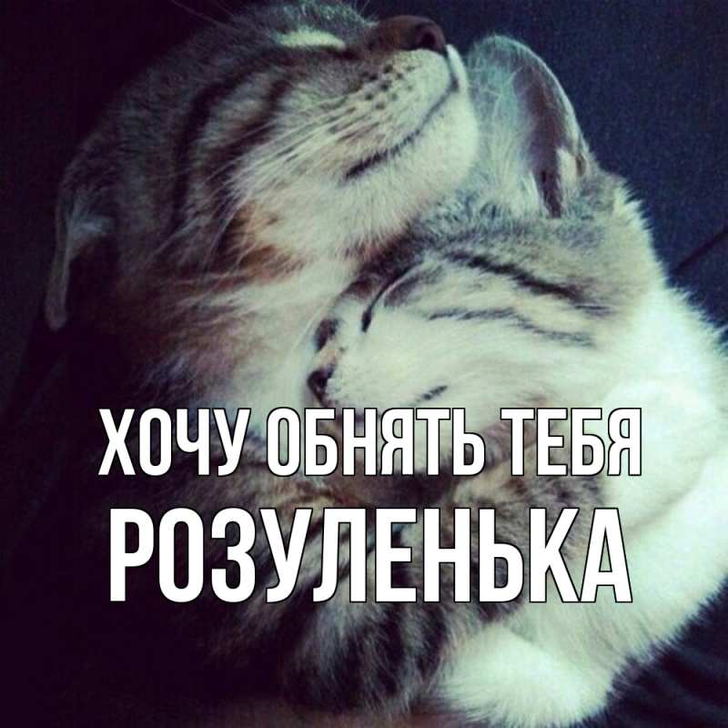 Открытка с именем, Розуленька, Хочу обнять тебя