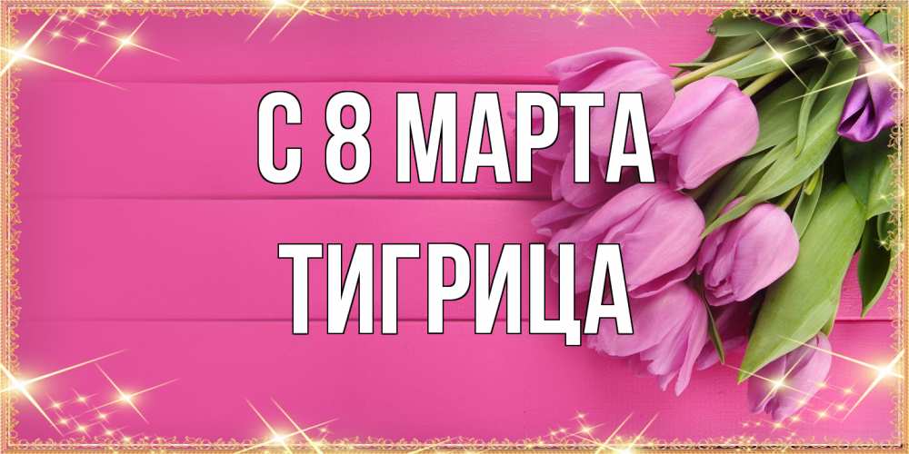 Открытка на каждый день с именем, Тигрица C 8 МАРТА открытка для фотошопа с подписью Прикольная открытка с пожеланием онлайн скачать бесплатно 