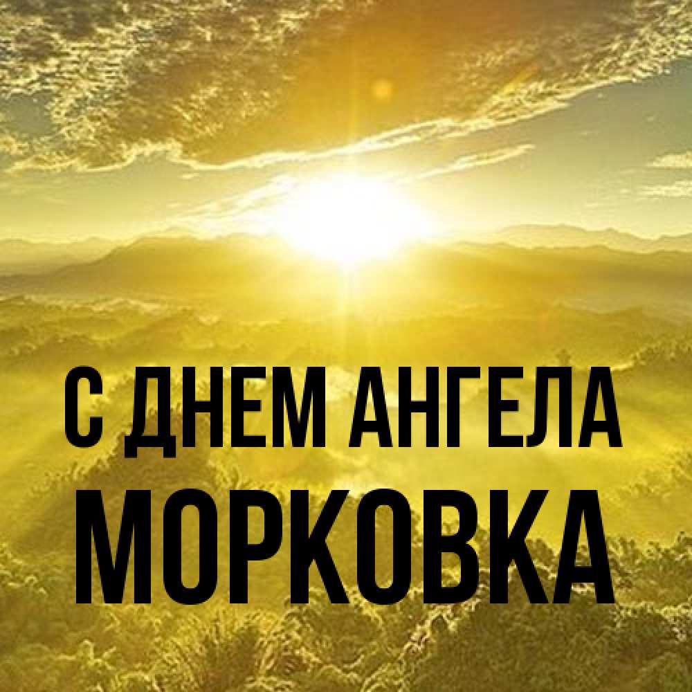 Открытка на каждый день с именем, морковка С днем ангела леса и небо в желтом Прикольная открытка с пожеланием онлайн скачать бесплатно 