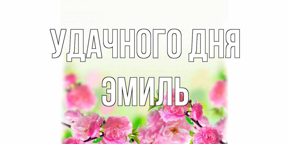 Открытка на каждый день с именем, Эмиль Удачного дня цветы Прикольная открытка с пожеланием онлайн скачать бесплатно 